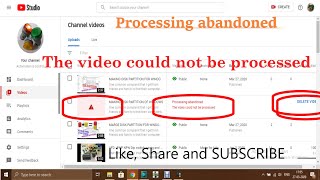 Processing abandoned The video could not be processed Very short and Sweet 100 solution [upl. by Edric]