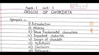 Origin Of Chordata Notes MSc 3rd Sem Zoology PDF mscnotes msc [upl. by Ecyob]