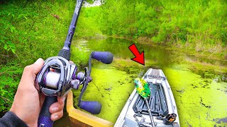 Exploring SMALL Creeks for BIG Bass Kayak Fishing [upl. by Sidnal]