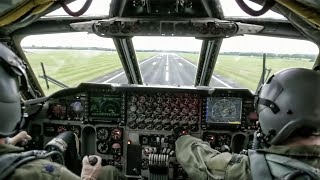 B52 Flight Ops • Takeoff amp Landing  Cockpit View [upl. by Ahsitahs]