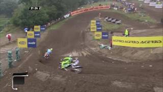 MXGP of Czech Republic Romain Febvre passes Paulin and Desalle [upl. by Atimad393]