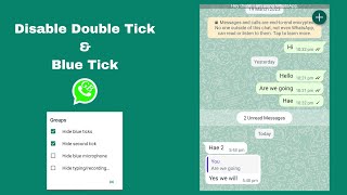 GB WhatsApp Disable Double Tick amp Blue tick Read Message Single Tick [upl. by Helgeson]