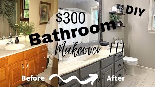 DIY BATHROOM MAKEOVER ON A BUDGETSMALL BATHROOM MAKEOVER INSPIRATIONFARMHOUSE BATHROOM 2020 [upl. by Kosak]