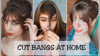 HOW TO CUT BANGS  FLICKS AT HOME [upl. by Suiram]