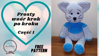 Kotek na szydełku  jak zrobić  crochet cat CZĘŚĆ 1 [upl. by Atekal93]