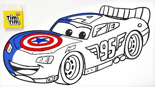 Howtodraw CAPTAIN McQUEEN  CARS 3 LIGHTNING McQUEEN Drawing and Coloring Pages  Tim Tim TV [upl. by Aehsal]