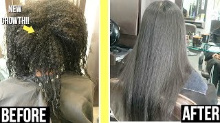 KERATIN TREATMENT ROUTINE ON RELAXED HAIR  LENGTH UPDATE [upl. by Aenet]