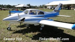 Top Flite Cessna 310 Maiden Flight With Twin DLE 20s [upl. by Catherina]