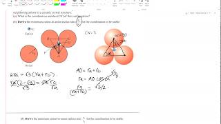 Deriving CationAnion ratio for Coordination numbers 36 and 8 [upl. by Kirsten]