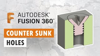 Counter Sunk Holes and Sketch Splitting  Fusion 360 [upl. by Preciosa]