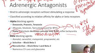 Pharmacology Adrenergic Antagonists [upl. by Ledeen]