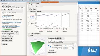 JMP Academic 092020 Teaching Design of Experiments [upl. by Refannej]