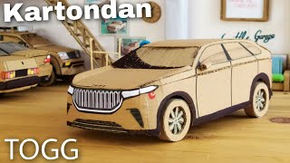 Kartondan araba yapımı  TOGG yerli otomobil  how to make car from cardboard  DIY maket araba [upl. by Shaum]