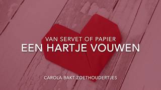 hartje van servet of papier vouwen [upl. by Sinnek]