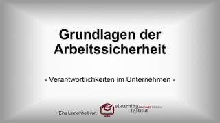 Verantwortlichkeiten für Arbeitssicherheit im Unternehmen [upl. by Cedell786]