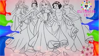 COMO PINTAR LAS PRINCESAS DE DISNEY  COLORING DISNEY PRINCESSES  MATICOLOR [upl. by Veats]