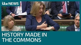 Penny Mordaunt becomes the first minister to use sign language in the Commons  ITV News [upl. by Alemaj]