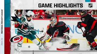 Sharks  Hurricanes 127  NHL Highlights 2023 [upl. by Jacobsohn]