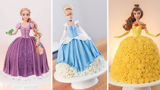 How to make Disney PRINCESS Doll CAKES  Cake decorating Ideas [upl. by Naleag]