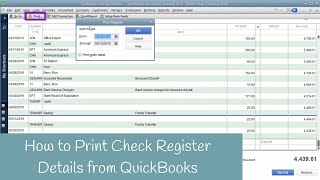 How to Print Check Register Details from QuickBooks [upl. by Sul809]