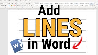 How To Add Lines In Word [upl. by Issirk]