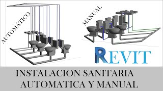 INSTALACIONES SANITARIAS AUTOMATICA Y MANUAL  REVIT  TUTORIAL [upl. by Oecile]