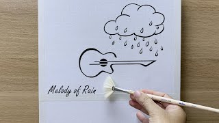 Daily challenge  224  Acrylic  Melody Of Rain Painting [upl. by Maiocco]