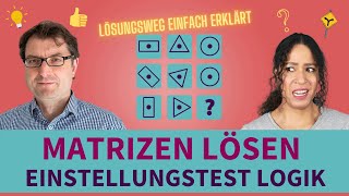 Matrizen lösen  Einstellungstest Logisches Denken trainieren einstellungstest logik lernen [upl. by Elay]