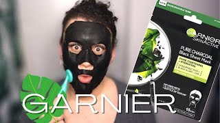 GARNIER  Skin Active  PURE CHARCOAL  Black Sheet Mask [upl. by Enimasaj]