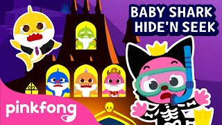 Halloween Hiden Seek with Baby Shark Family  Halloween Songs  Pinkfong Songs for Children [upl. by Peck]