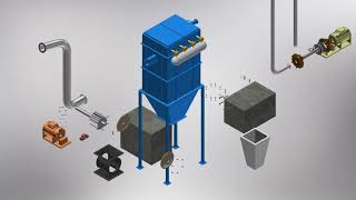 3d Model Animation  Dust Collector Assemble [upl. by Procter]