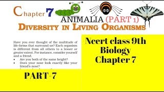 Part 7Animal kingdom Diversity in living Organisms Class 9 Science Chapter 7 Biology CBSE NCERT [upl. by Noiramed]