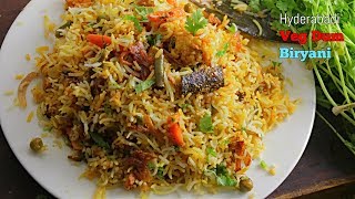 Veg Dum Biryani  Quick and Easy Homemade Hyderabadi Veg Dum Biryani Recipe in Telugu Vismai Food [upl. by Tolmann]