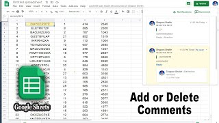 How to Add or Delete Comments in Google Sheets [upl. by Natsuj305]