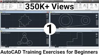 AutoCAD Training Exercises for Beginners  1 [upl. by Wallache]