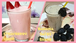 Dates and Banana Shake  Strawberry Shake  Summer special shakes by Aromalicious Cooking with Amna [upl. by Atthia990]