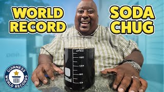 Fastest 2L SODA CHUG with Badlands  Guinness World Records [upl. by Aztiray]