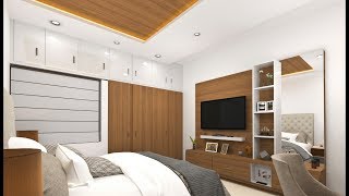 10×12 bedroom design and TV unitpanel design in India  Modular bedroom design [upl. by Wj360]