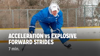 Acceleration vs Explosive Forward Strides  iTrain Hockey [upl. by Ecnerewal463]