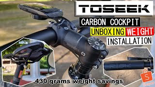 Toseek Carbon Cockpit Handlebar Stem Seatpost Saddle [upl. by Halda40]