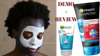 Multimasking with Garnier Pure Active 3 in 1 Face Mask  Wash  Scrub  Review  Laurina Machite [upl. by Pangaro]