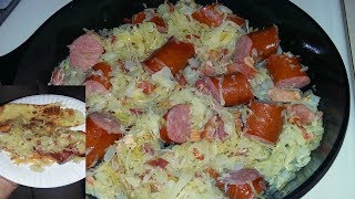 Cast Iron Skillet Kielbasa And Sauerkraut Recipe [upl. by Oetam417]