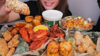 ASMR WINGSTOP MUKBANG FEAST  CHICKEN WINGS TENDERS VOODOO FRIES amp CAJUN CORN NO TALKING [upl. by Cynde875]