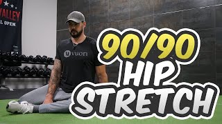 How to Perform a 9090 Hip Stretch HIP FLEXOR STRETCH [upl. by Orpah2]