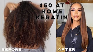 How to Use KERATIN TREATMENT at home to straighten natural hair [upl. by Adnih]