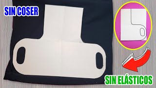 Como hacer un tapabocas o mascarilla SIN COSER y SIN ELÁSTICOS  Tapabocas en casa fácil y rápido [upl. by Enihpesoj]