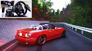 Mazda MX5 vs Narrow Drift Road  4K UltraGraphics wWheel Setup  Assetto Corsa [upl. by Znieh544]