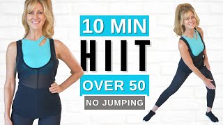 10 Min BEGINNER HIIT Workout For Weight Loss  Women Over 50 [upl. by Hullda]