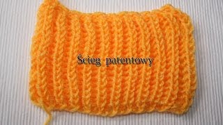 Ścieg patentowy Brioche Stitch brioszka na drutach Jak dziergać [upl. by Olegnad]