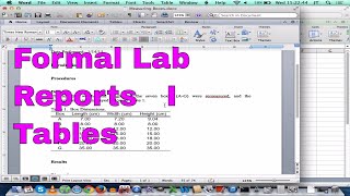 How to Properly Format a Formal Lab Report  I Tables [upl. by Lacsap3]